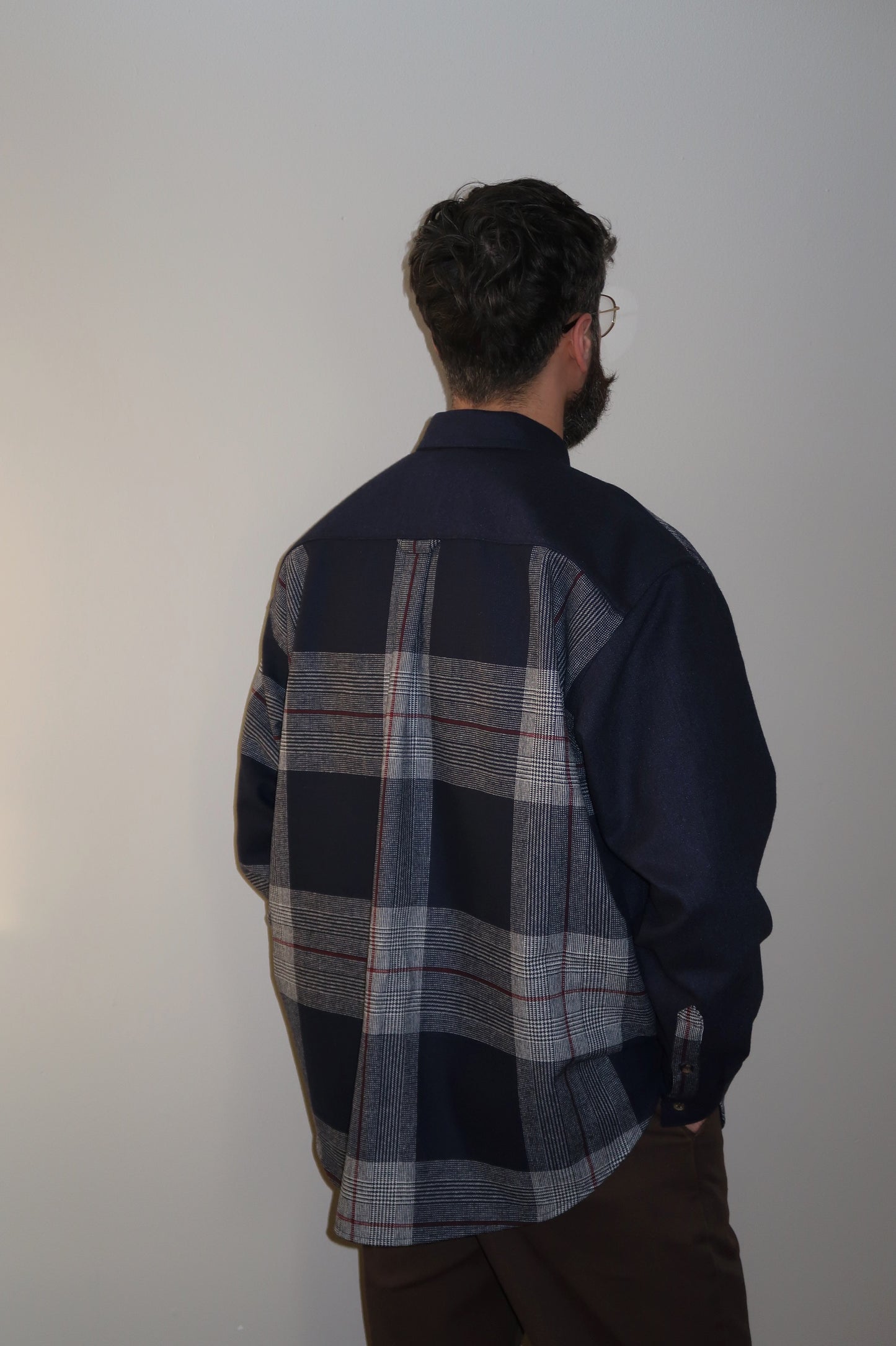 The Flannel in Navy Patchwork | Size L