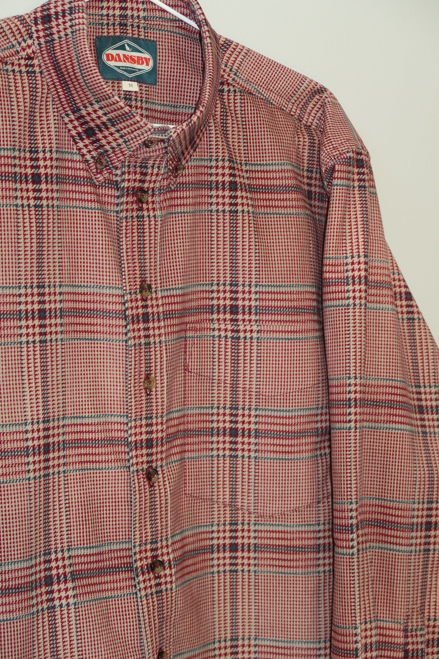 The Button Down in Red Multi Glen Plaid | Size M