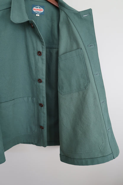 The Cashier Coat - Dusty Emerald (12oz 100% Cotton Canvas)