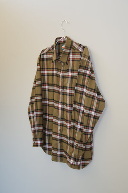 The Flannel in Olive Plaid | Size M