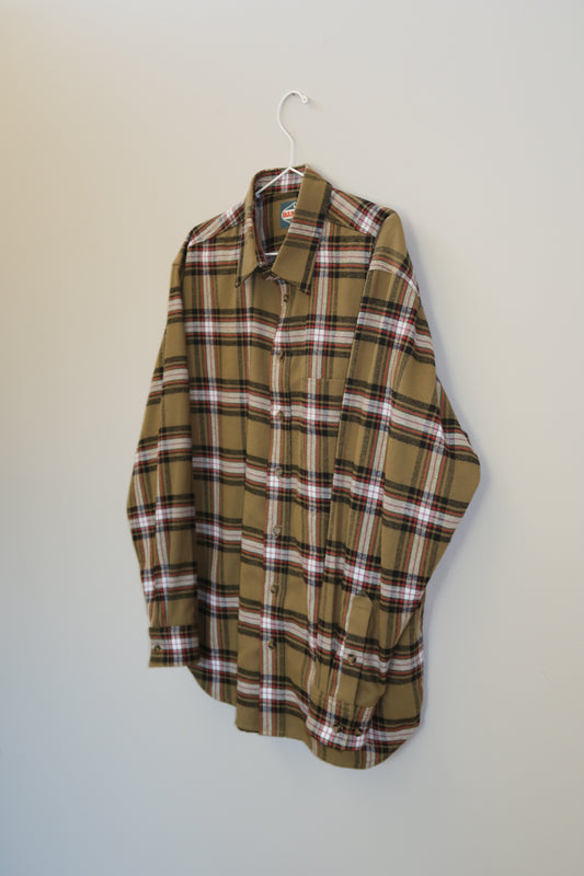 The Flannel in Olive Plaid | Size M