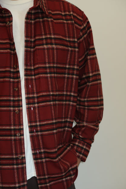 The Flannel in Maroon Plaid | Size L